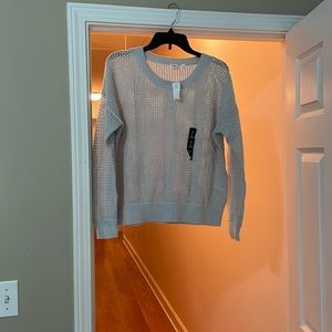 Gap Open Knit Crew Neck Gray Sweater